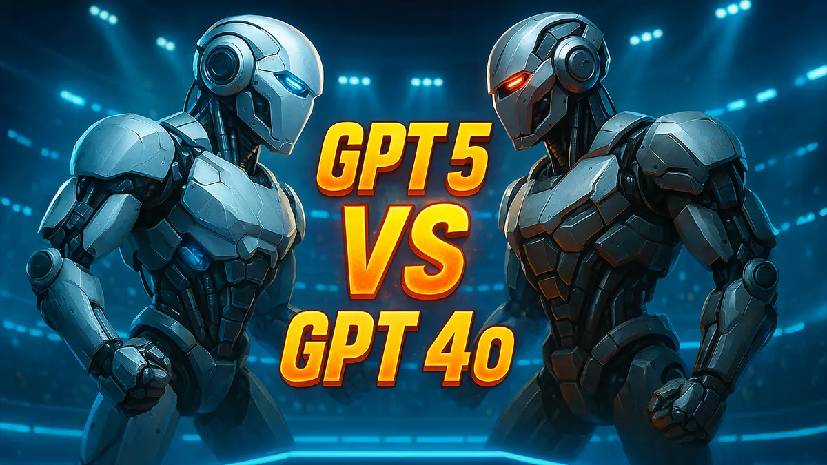 Ein GPT5 Roboter kämpft gegen einen GPT4o Roboter